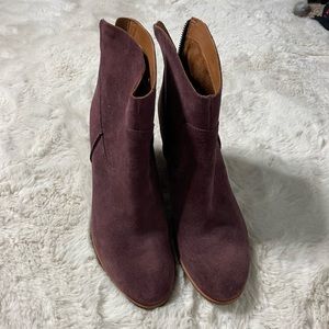 NWOT Kork-Ease Chandra Suede Bootie maroon Sz 10